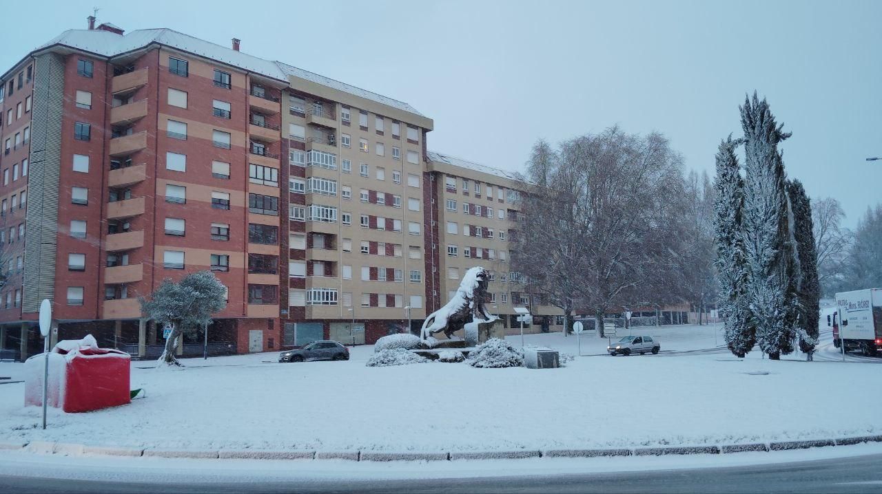 Nieve en León capital.