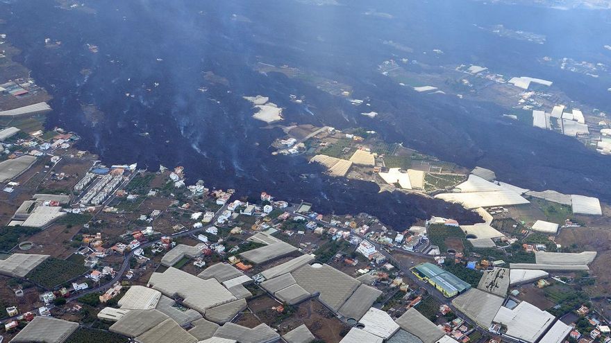 Imagen de parte de las coladas realizada por el  Involcan y la Guardia Civil.