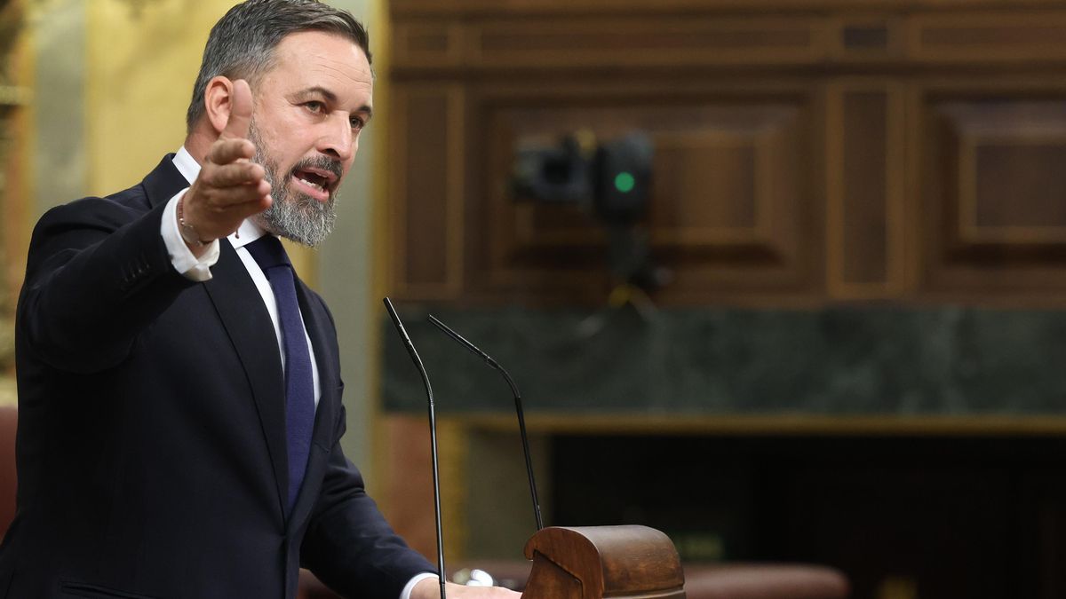 Santiago Abascal en la sesión de investidura, este miércoles 15 de noviembre en el Congreso.