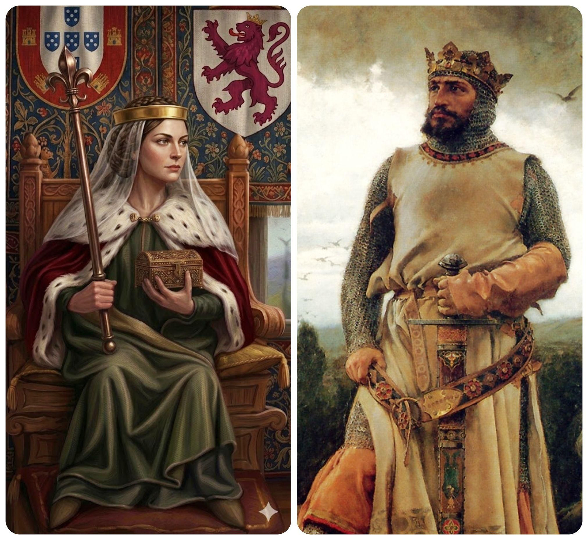 Teresa de Portugal y Alfonso I de Aragón.