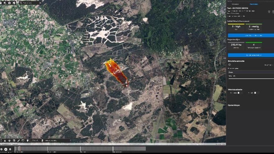 Simulador de incendios forestales desarrollado por Tecnosylva.