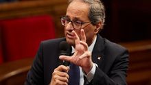 El president de la Generalitat, Quim Torra, durante una sesión en el Parlament.