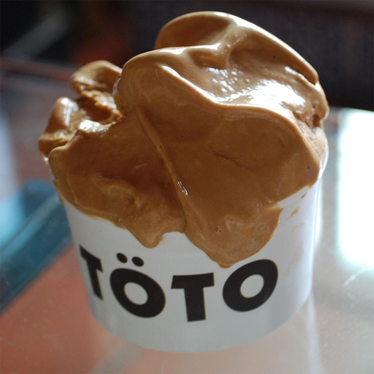 Helado de dulce de leche escurridizo