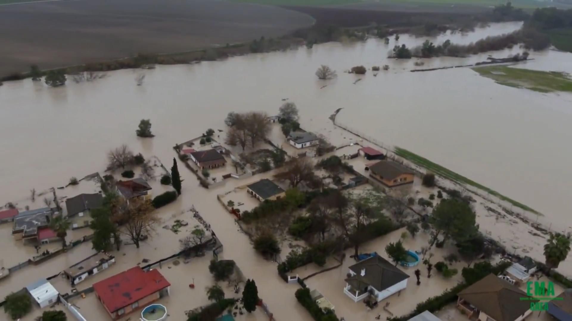 Imágenes aéreas de las parcelas afectadas por las inundaciones en Córdoba