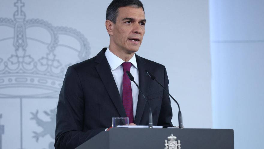 Archivo - El presidente del Gobierno, Pedro Sánchez, durante una declaración institucional, en el Palacio de la Moncloa, a 22 de junio de 2025, en Madrid (España).