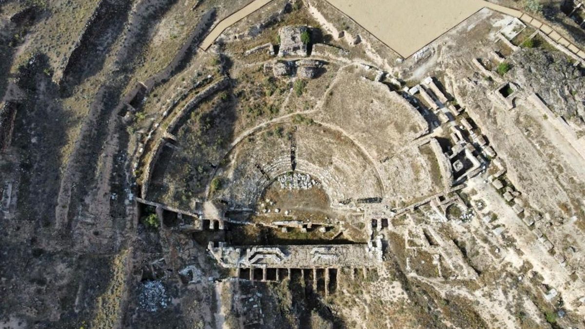 Vista aérea del yacimiento de Bílbilis