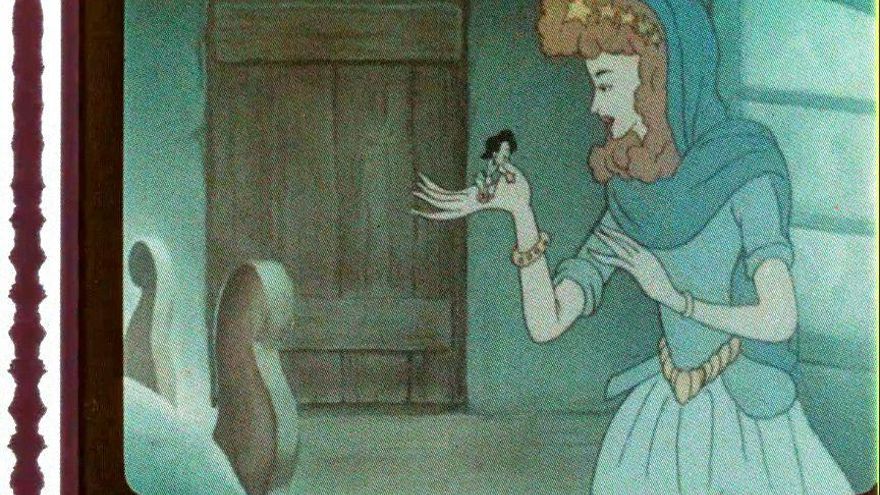 Fotograma de la copia de «Garbancito de la Mancha» realizada con el sistema de color Dufay