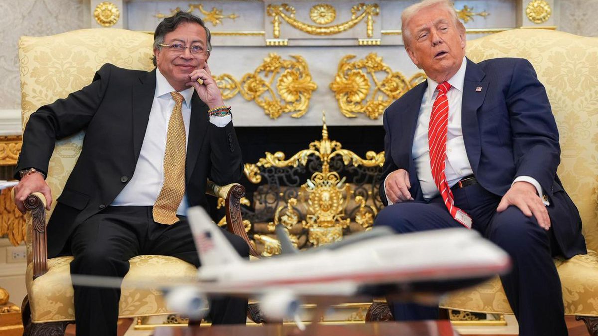 Gustavo Petro y Donald Trump reunidos en la Casa Blanca