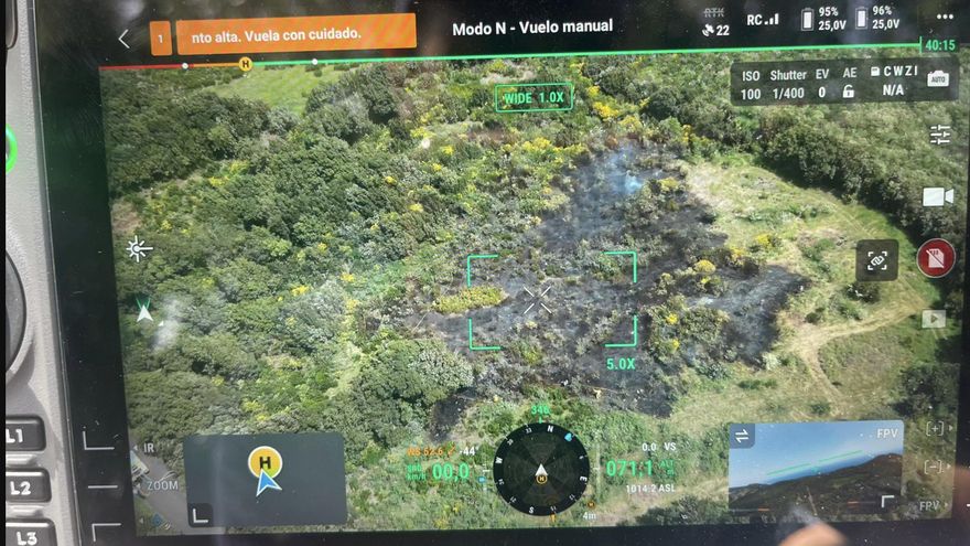 Foto aérea del drone de la EIRIF del Gobierno de Canarias del lugar.