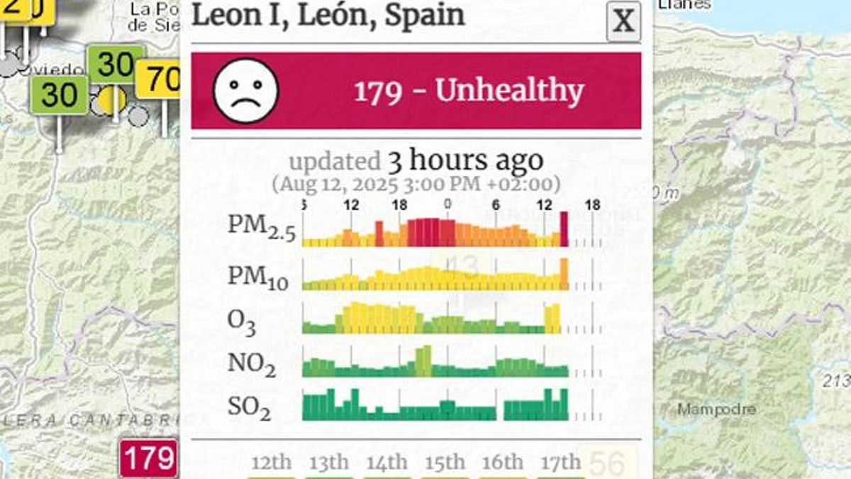 Indice de Calidad del Aire este 12 de agosto de 2025.