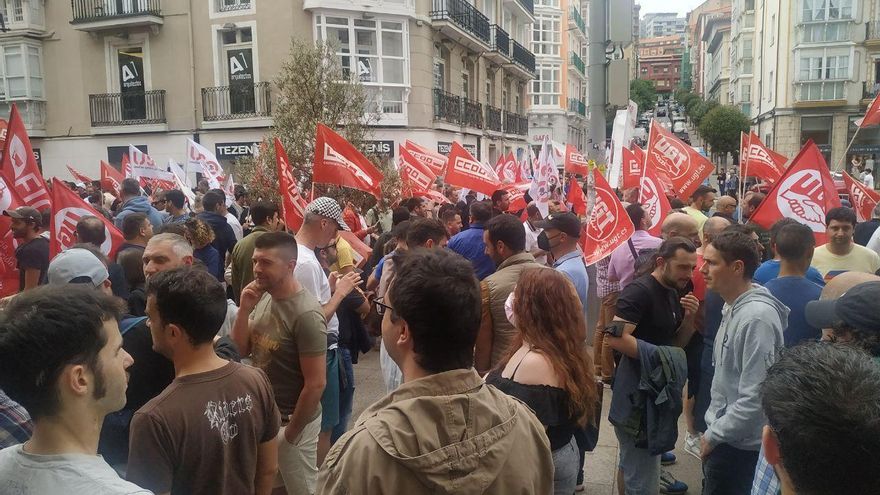 Manifestación de los trabajadores del metal en Santander.
