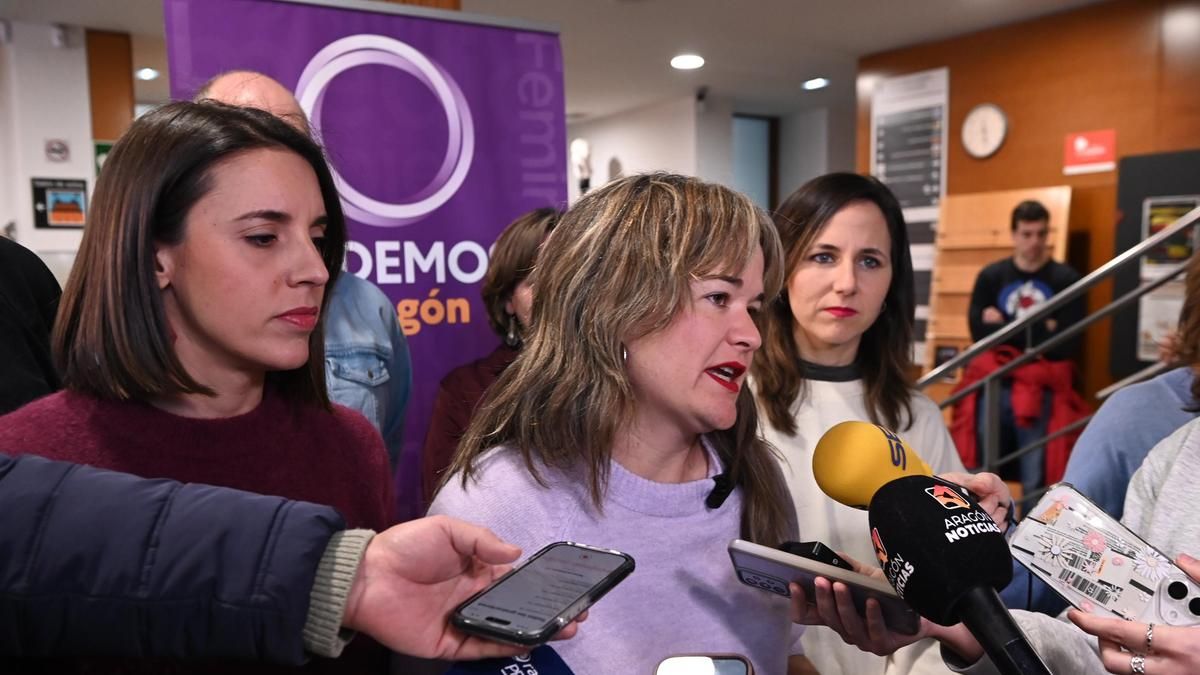 Podemos concurrirá al 29N en las tres provincias aragonesas bajo el liderazgo estatal de Irene Montero