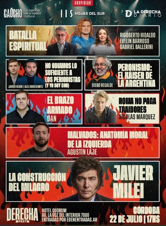 El line-up de la Derecha Fest.