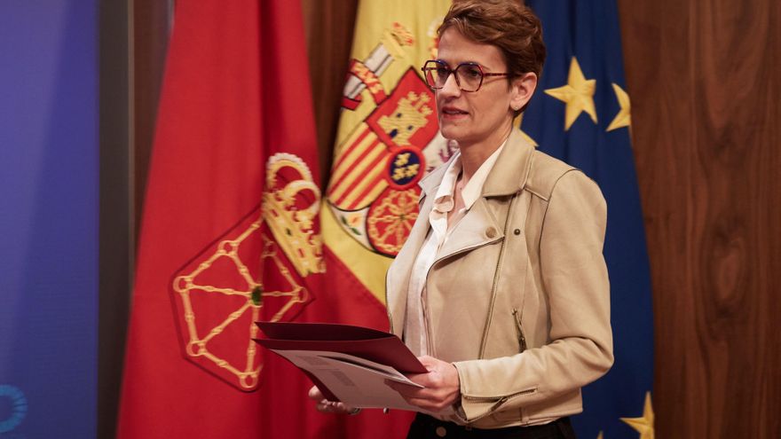 Archivo - La presidenta del Gobierno de Navarra, María Chivite.