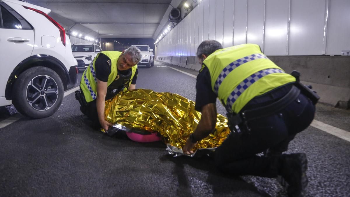 Simulacro de accidente en el túnel de los omeyas