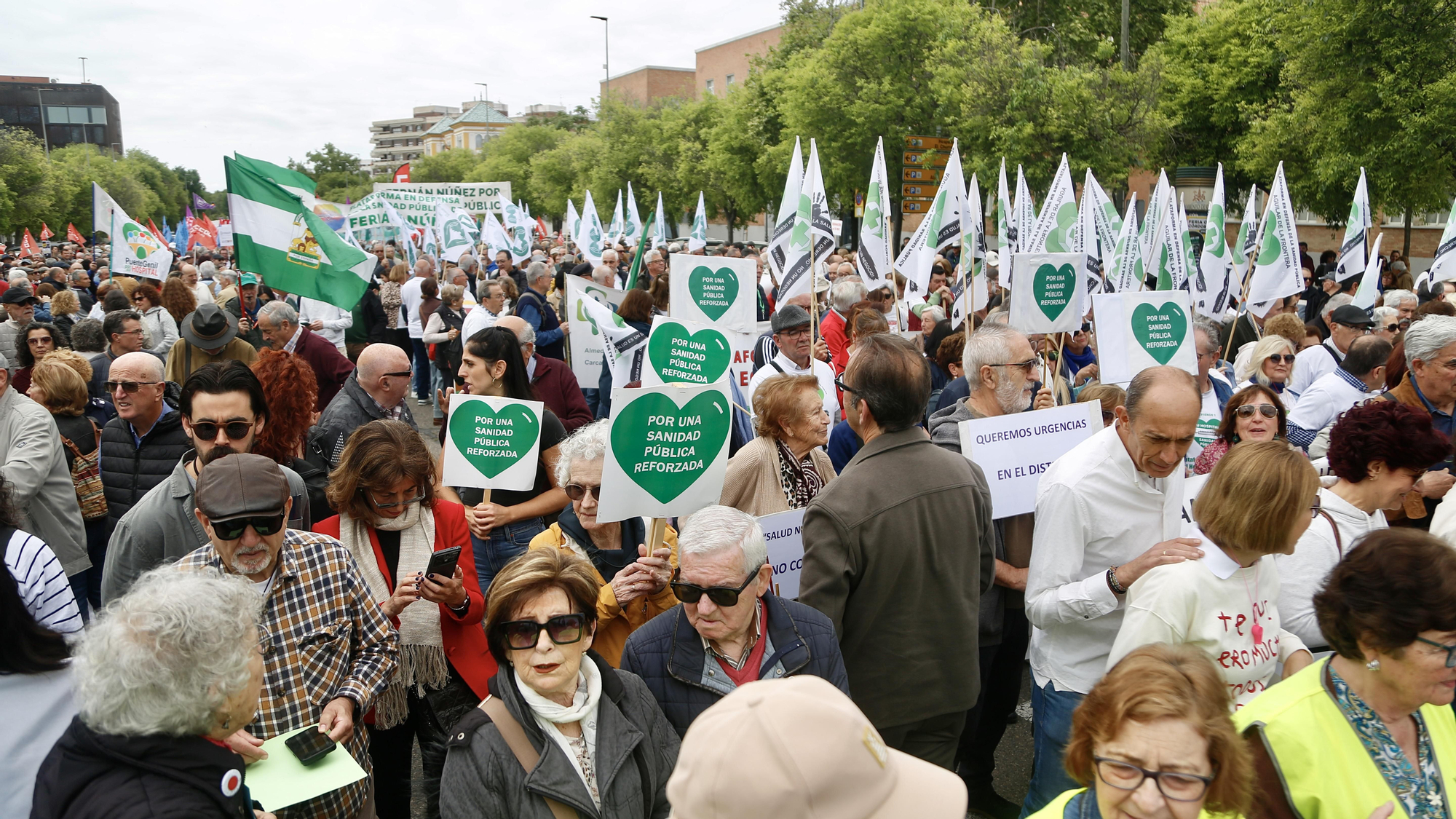 Manifestación de las Mareas Blancas por la sanidad pública