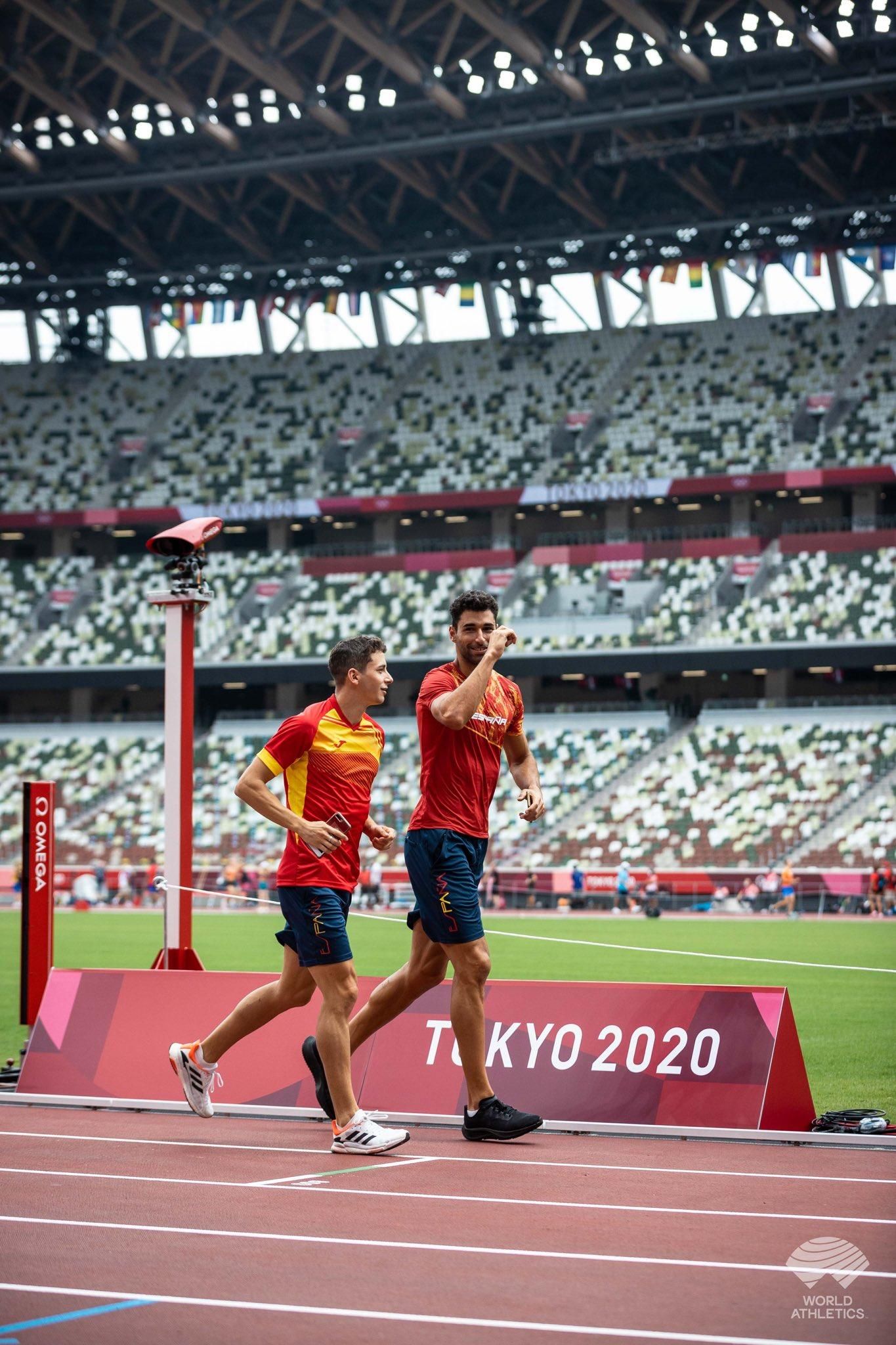 Samuel García en el estadio de los Juegos Olímpicos de Tokio.