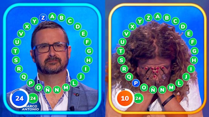 La mala suerte de Marco Antonio y Sofía en 'Pasapalabra': se quedan los dos a una del bote, sabiendo la respuesta del rival