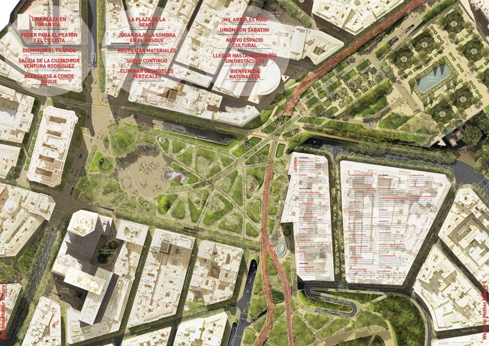 Mapa general del proyecto de reforma de Plaza España