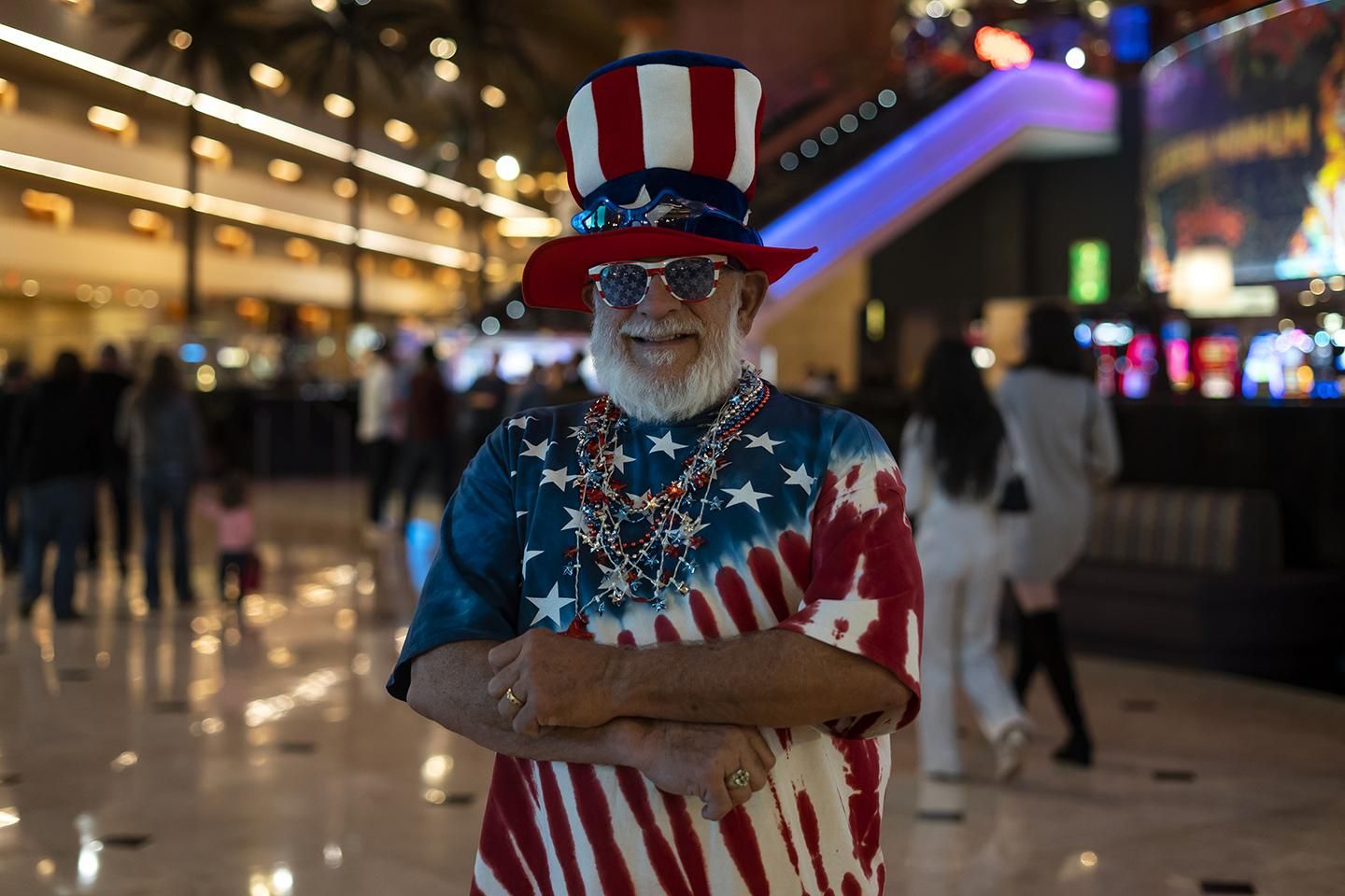 Uno de los jugadores con disfraces estrafalarios en el hotel Luxor de Las Vegas. | JOAQUÍN GÓMEZ SASTRE