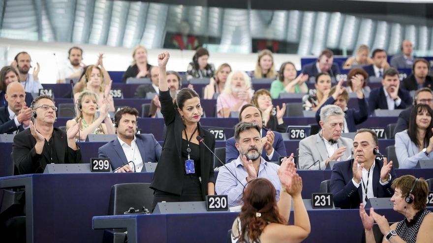 La eurodiputada de IU Sira Rego, candidata de La Izquierda a presidir el Parlamento Europeo
