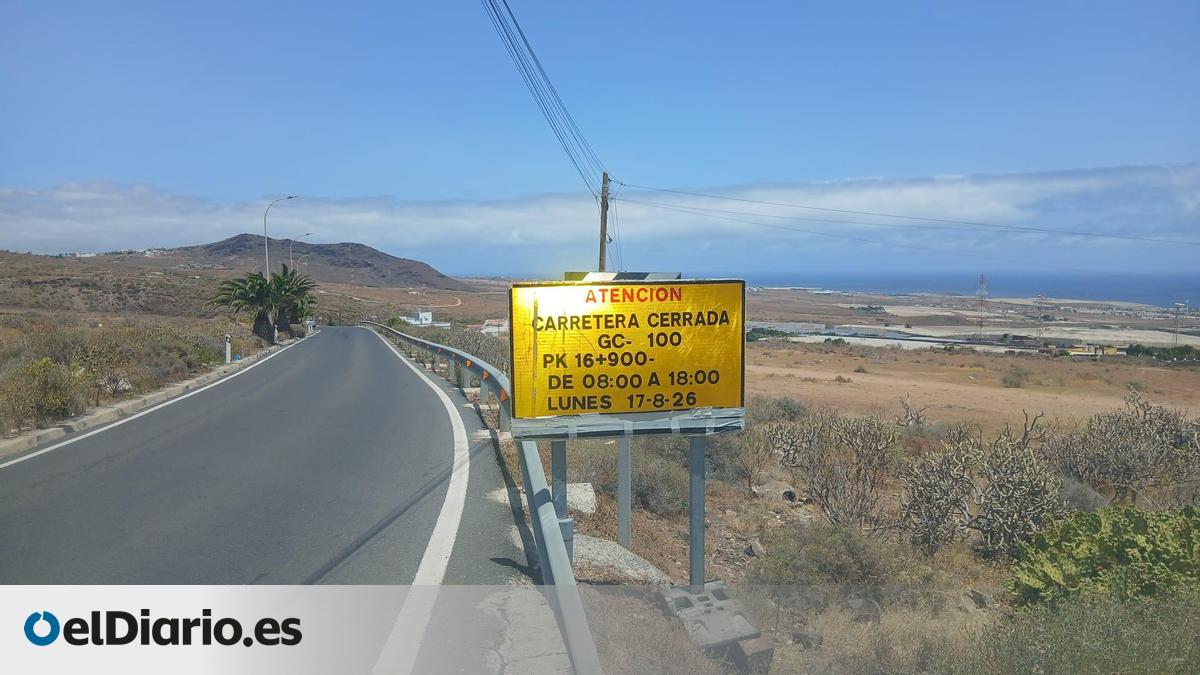 El riesgo de desprendimientos obliga a cortar un tramo de la GC-100
