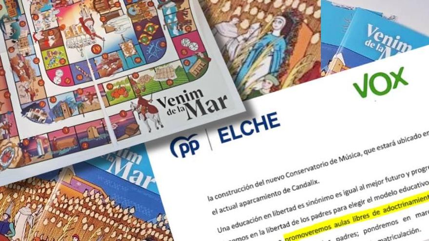 El PP y Vox en Elche: de pactar "aulas libres de adoctrinamiento" a meter en clase "los milagros de la Virgen"