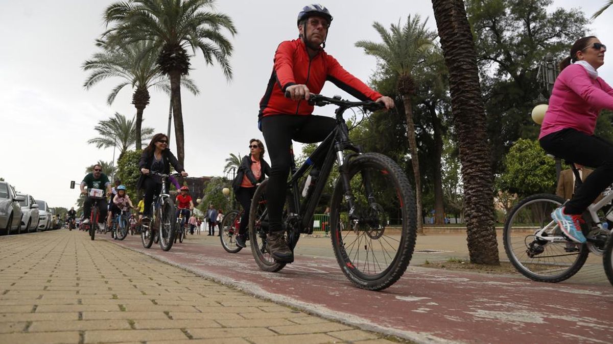 Ciclistas en el carril bici del Paseo de la Victoria en una jornada reivindicativa | ÁLEX GALLEGOS