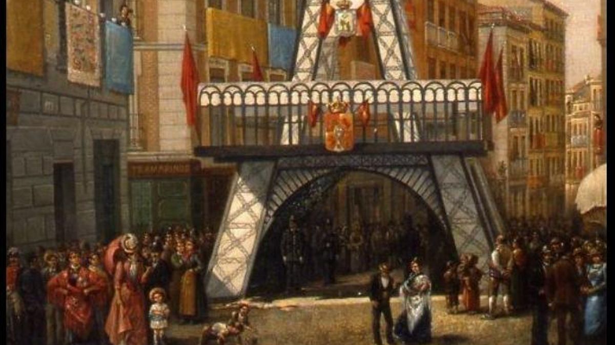 El año que los vecinos de Lavapiés montaron una torre Eiffel de quince metros por las fiestas de San Lorenzo