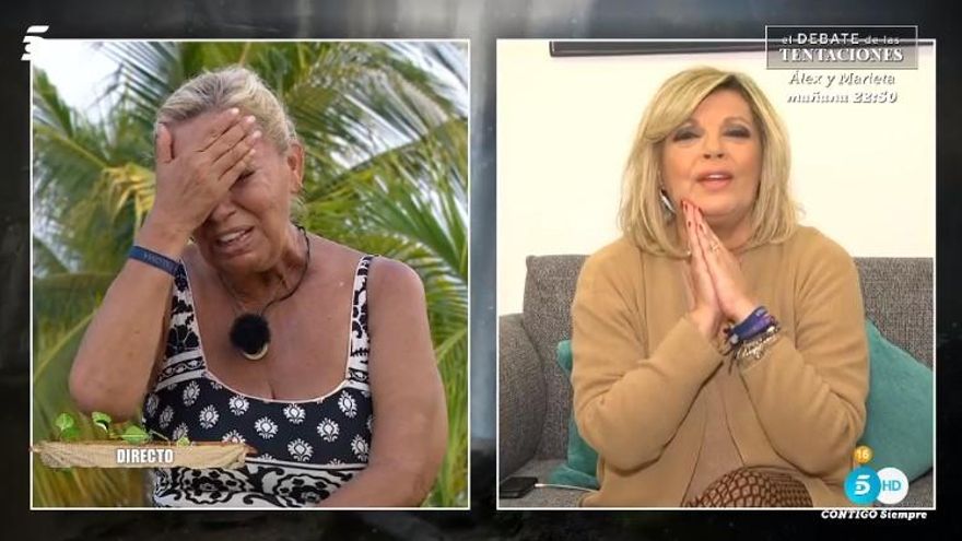 Terelu Campos reapareció en Telecinco para animar a Carmen Borrego: "Solo nosotras sabemos lo que significamos"