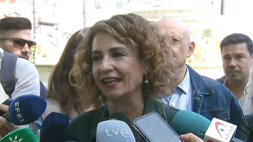 María Jesús Montero en la manifestación del 1 de mayo