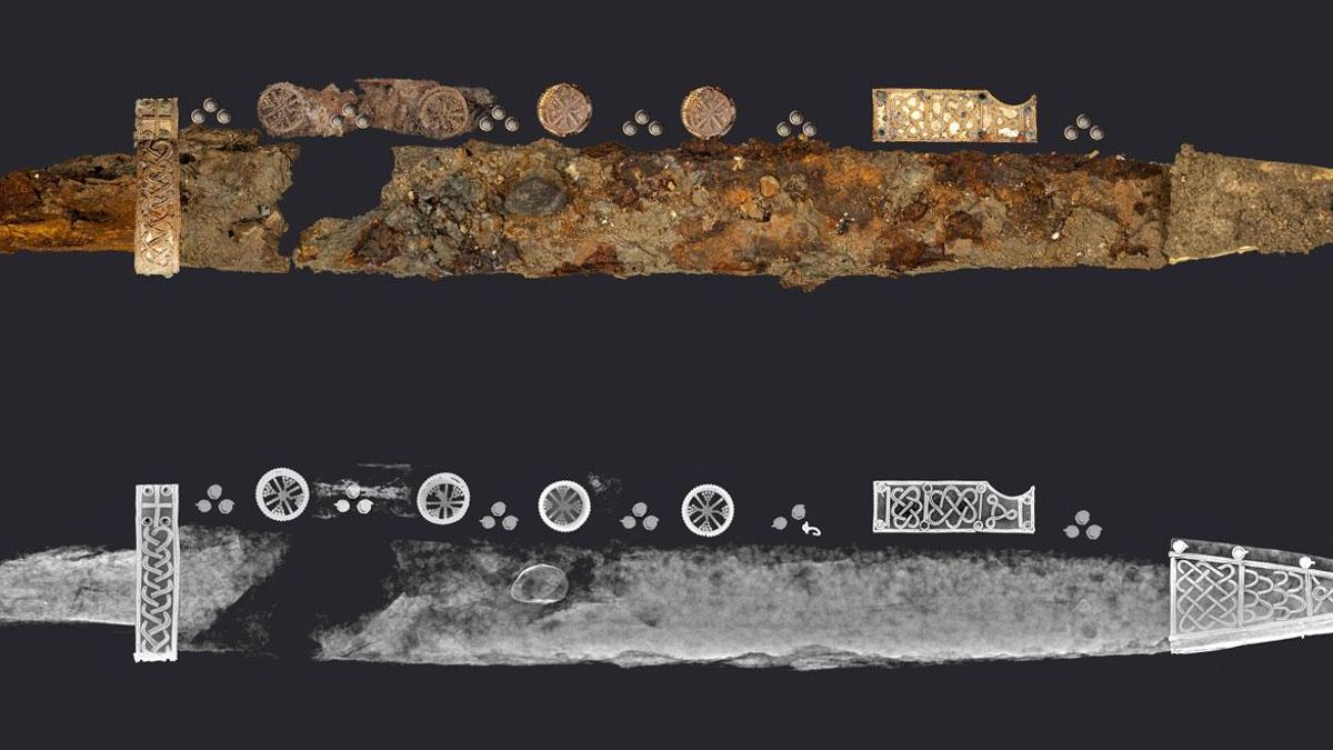 El niño fue enterrado con una túnica de lino decorada con seda importada, espuelas de plata y una pequeña espada con incrustaciones de oro