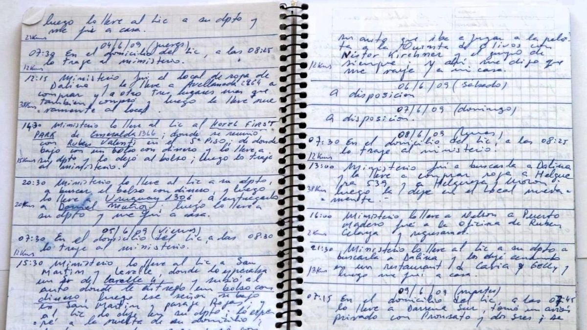 Las anotaciones de Oscar Centeno en sus famosos cuadernos.