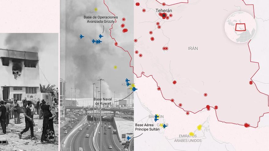 Mapas: dónde han atacado Israel y EEUU, dónde ha respondido Irán y dónde están las bases en la región