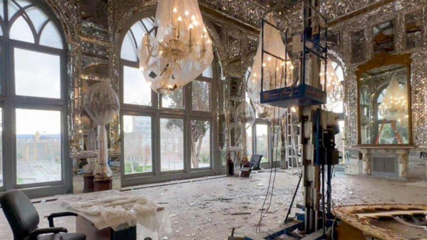 Daños en el Palacio de Golestán en Teherán por un bombardeo