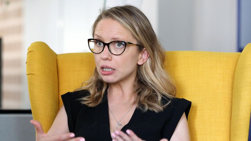 Carolina Alonso durante la entrevista con elDiario.es