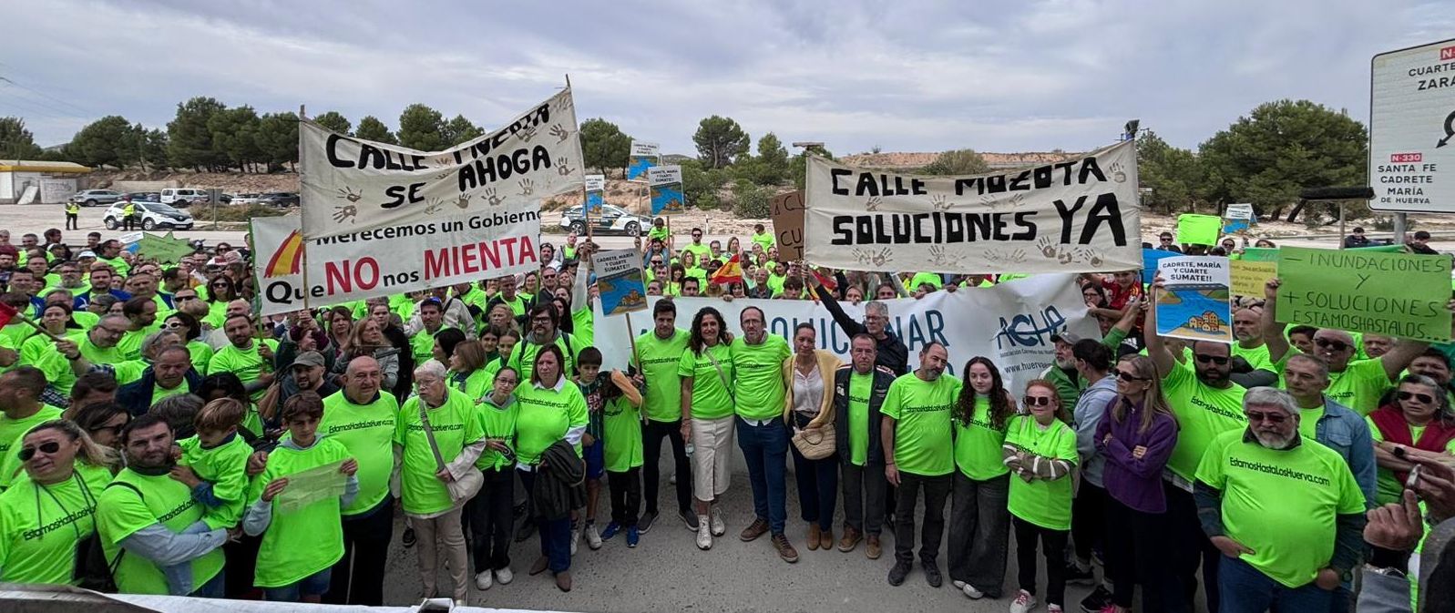Otro momento de la concentración en Cuarte de Huerva.