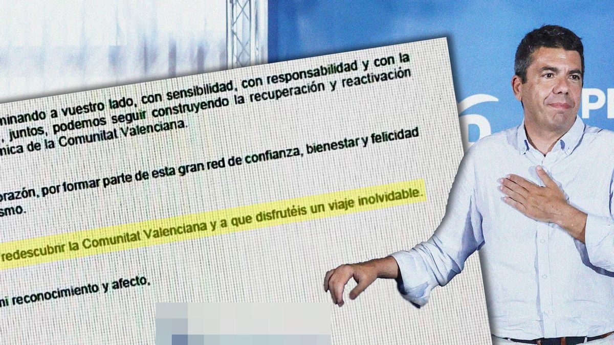 La carta dirigida a las víctimas y afectados por la DANA por el presidente Carlos Mazón.