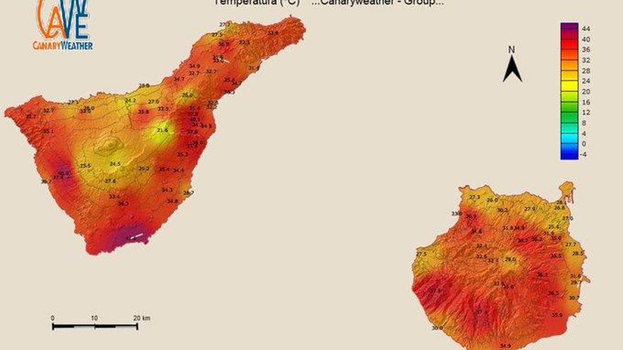 Ola de calor en Canarias: los termómetros alcanzan los 42º en varios puntos de Tenerife y La Palma