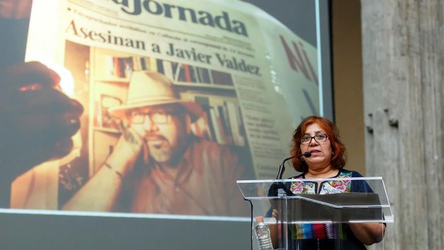 Griselda Triana, viuda del periodista mexicano Javier Valdéz, asesinado el 15 de mayo de 2017 en Sinaloa