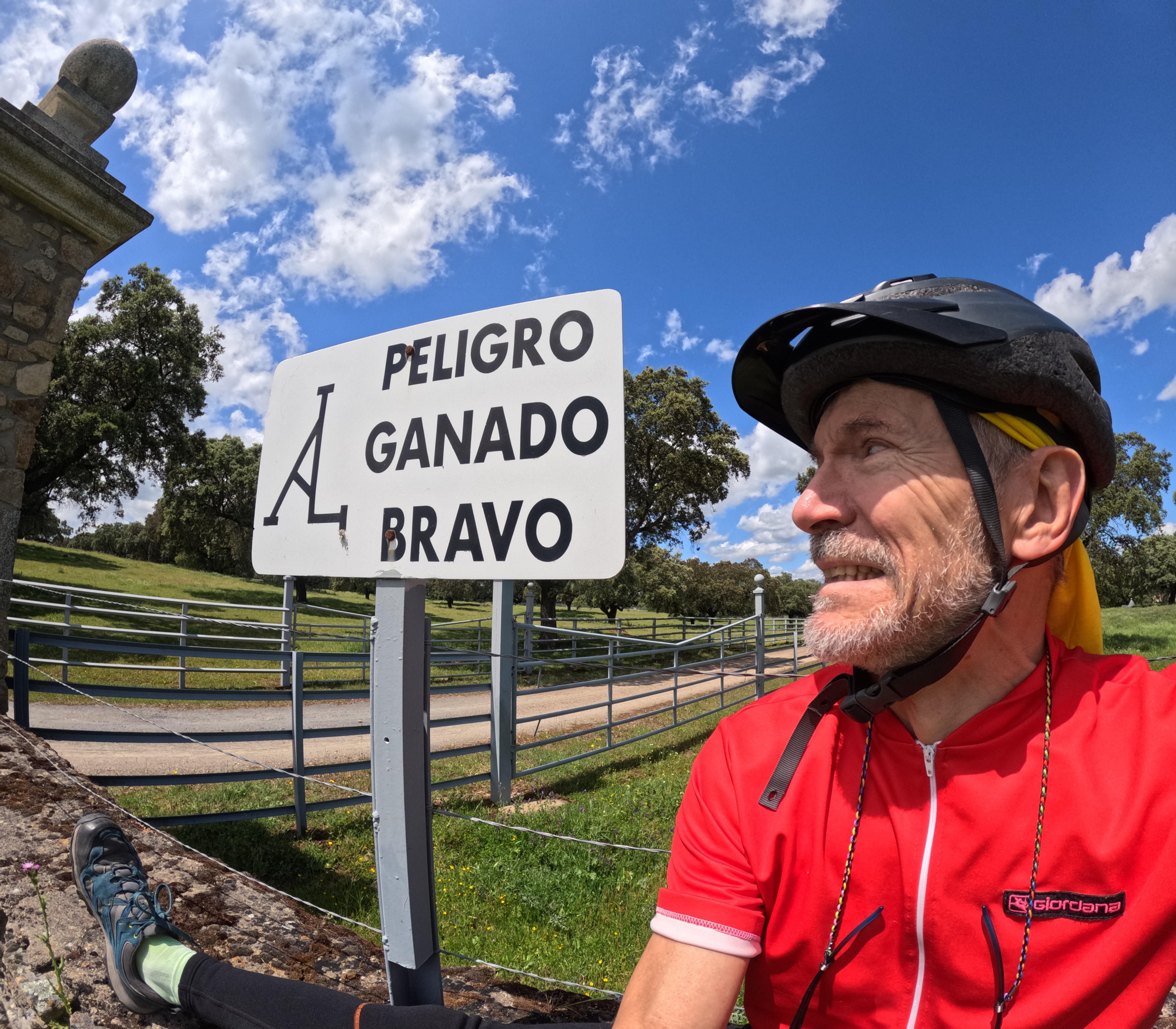 Señal que advierte de la presencia de ganado bravo