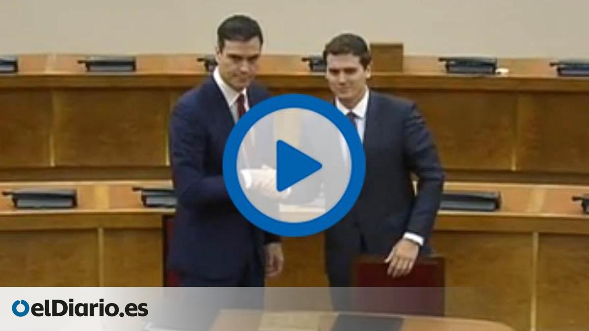 Así ha sido la firma del pacto entre PSOE y Ciudadanos