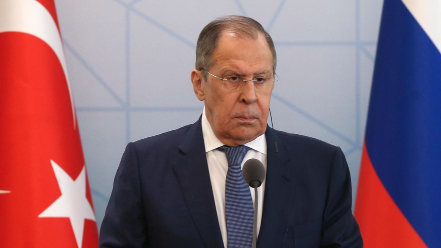 El ministro de Exteriores de Rusia, Serguéi Lavrov, en una rueda de prensa este miércoles en Ankara. EFE/EPA/STR
