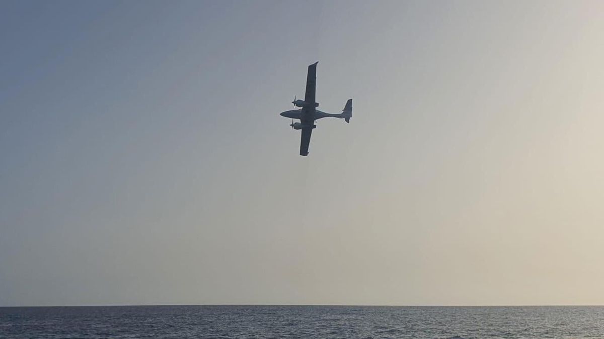 En la imagen, la avioneta que ha sido vista en La Palma.