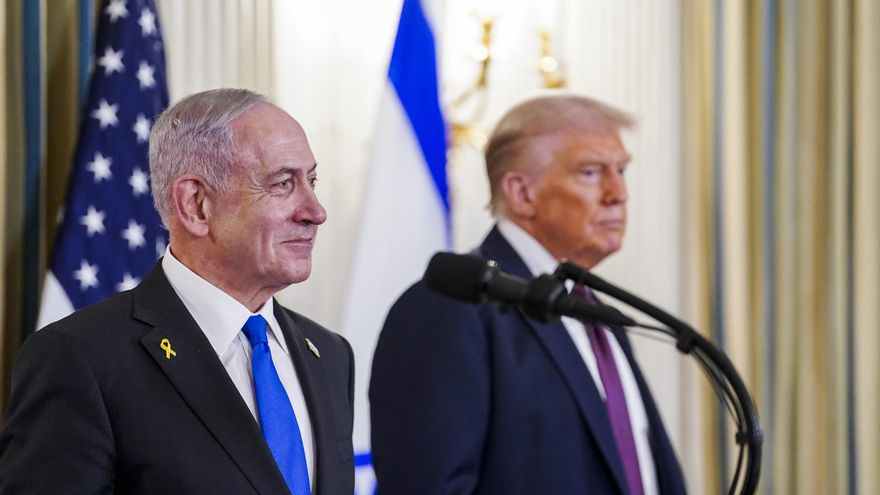 El presidente de Estados Unidos, Donald Trump, y el primer ministro israelí, Benjamín Netanyahu, durante una rueda de prensa el pasado 29 de octubre, en la Casa Blanca.