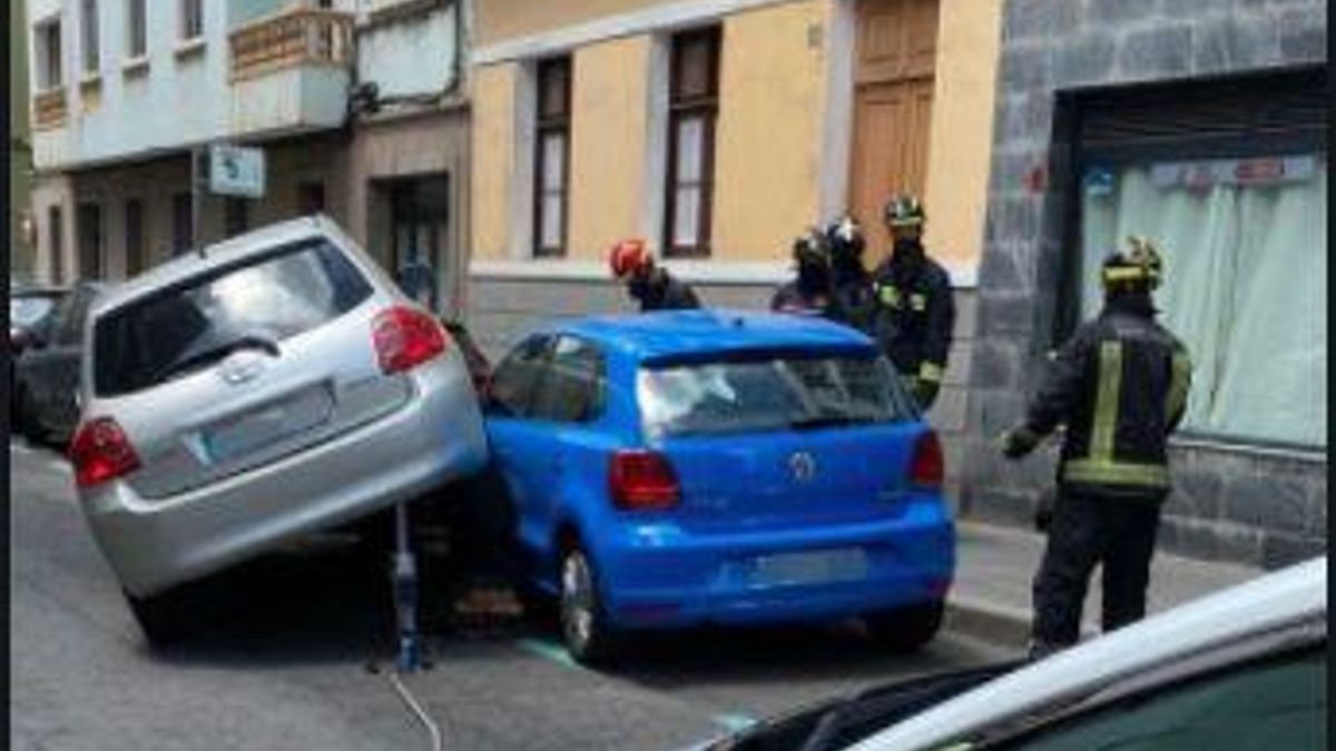 Una de las imágenes del accidente compartida por la Policía Local de Las Palmas de Gran Canaria