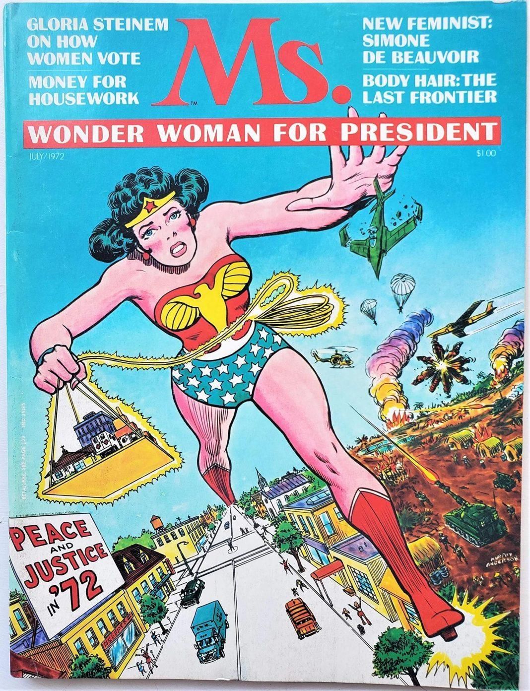 Portada de MS., 1971, donde se exigía a DC Comics que le devolvieran los poderes a la Mujer Maravilla