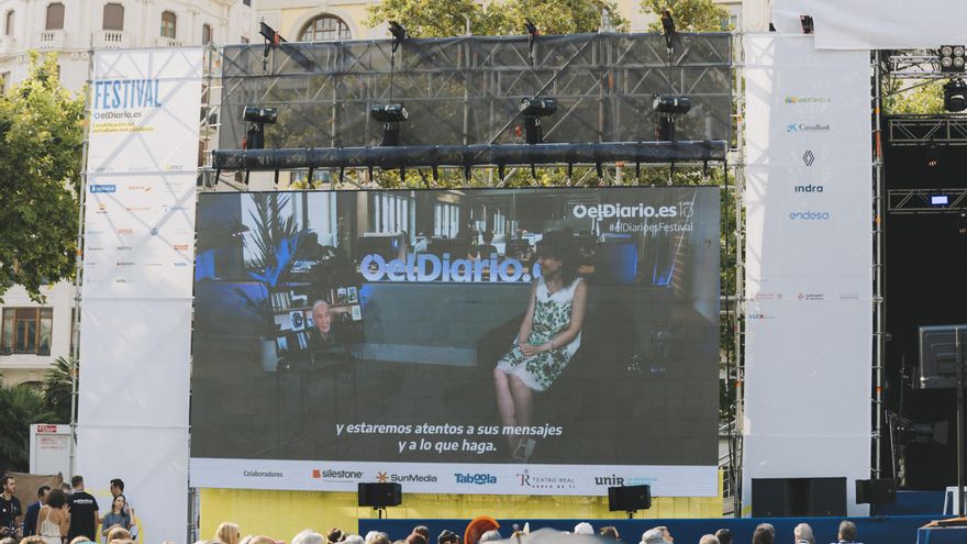 La primatóloga Jane Goodall entrevistada por la subdirectora de elDiario.es, María Ramírez