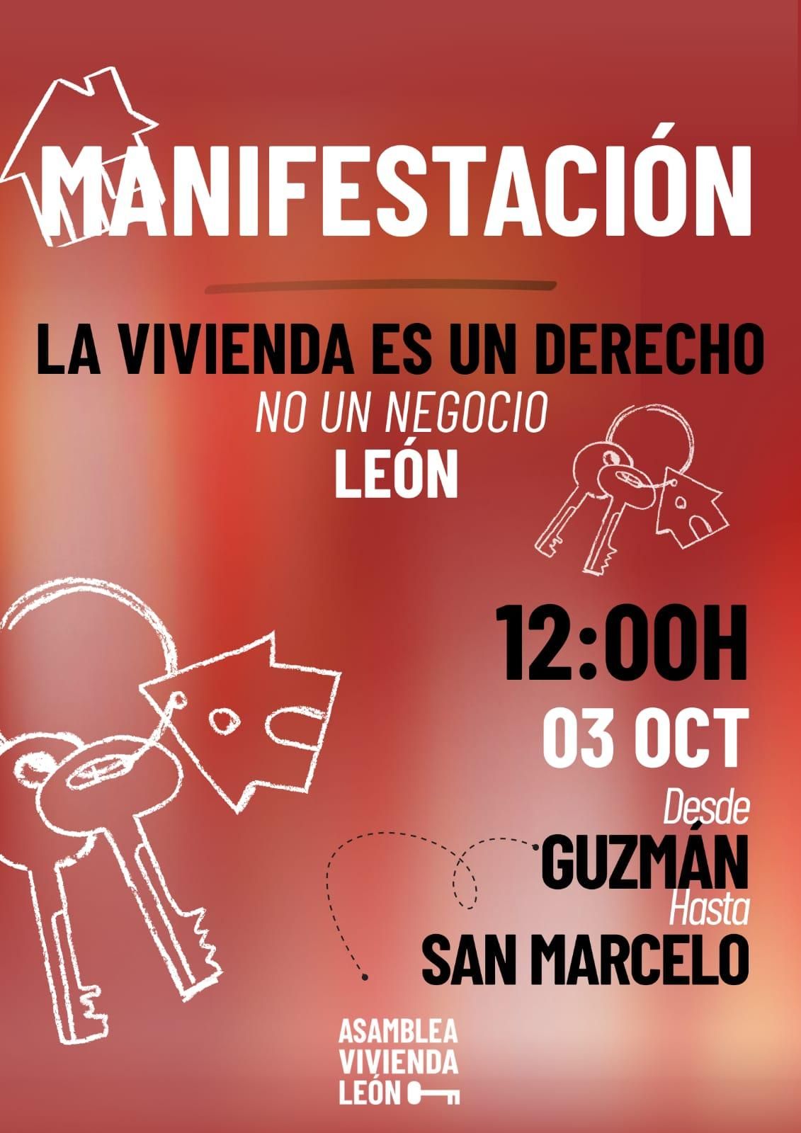 Convocatoria en León de manifestación por la vivienda