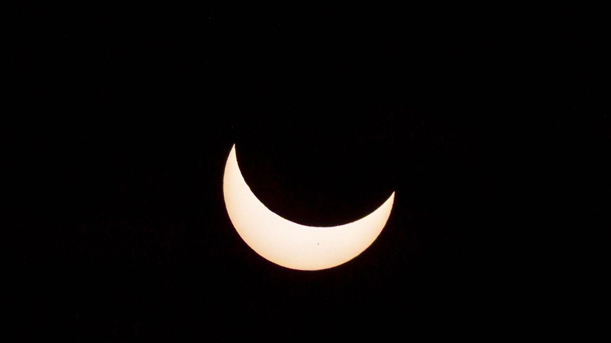 Eclipse solar desde el observatorio del Teide.